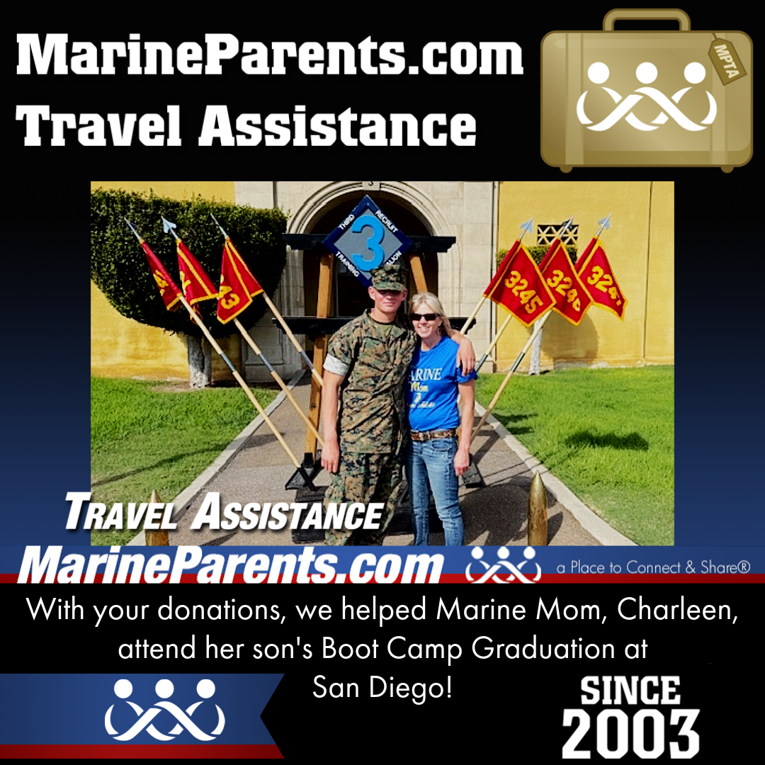 Marine Parents USMC Travel Assistance Boot Camp Graduation